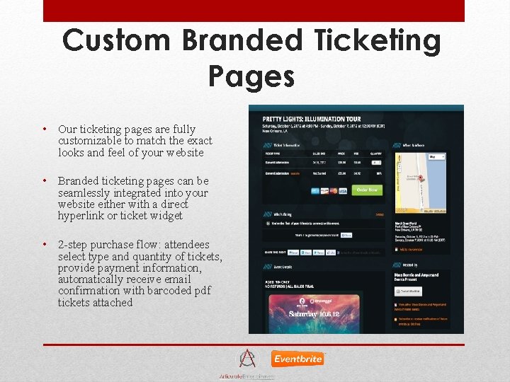 Custom Branded Ticketing Pages • Our ticketing pages are fully customizable to match the