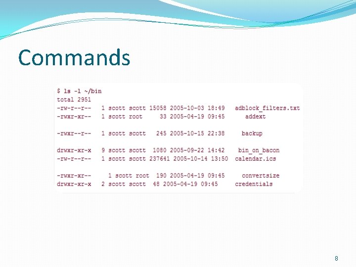 Commands 8 
