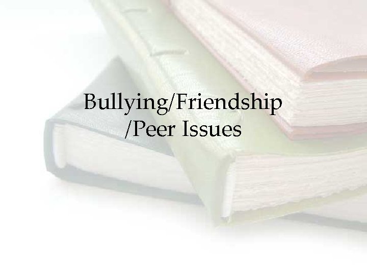 Bullying/Friendship /Peer Issues 