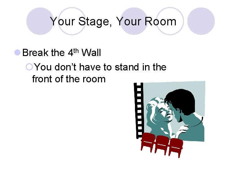 Your Stage, Your Room l Break the 4 th Wall ¡You don’t have to