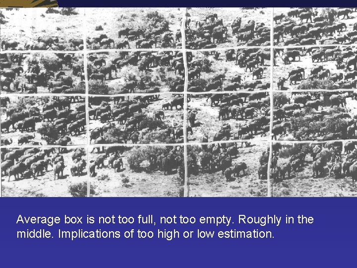 Average box is not too full, not too empty. Roughly in the middle. Implications