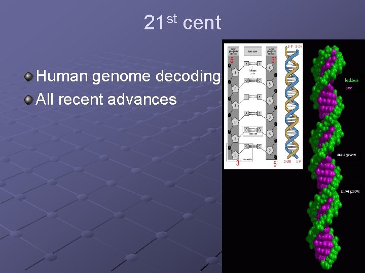 21 st cent Human genome decoding project All recent advances 