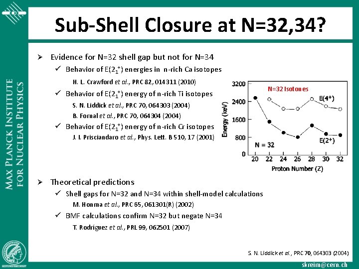 Sub-Shell Closure at N=32, 34? Ø Evidence for N=32 shell gap but not for