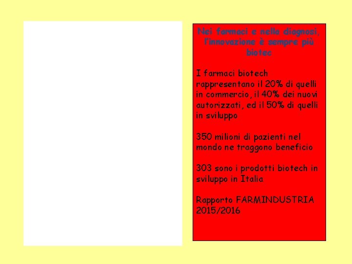 Nei farmaci e nella diagnosi, l’innovazione è sempre più biotec I farmaci biotech rappresentano