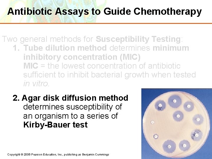 Antibiotic Assays to Guide Chemotherapy Two general methods for Susceptibility Testing: 1. Tube dilution
