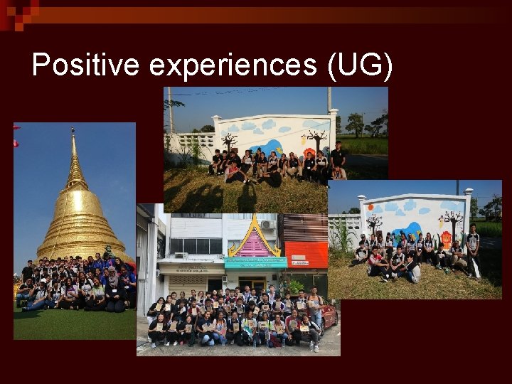 Positive experiences (UG) 