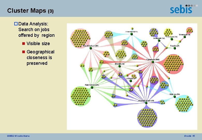 Cluster Maps (3) o Data Analysis: Search on jobs offered by region n Visible