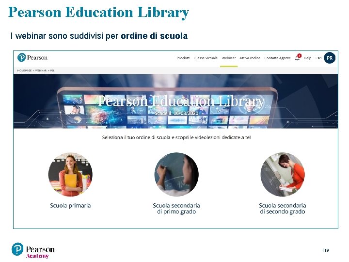Pearson Education Library I webinar sono suddivisi per ordine di scuola 19 