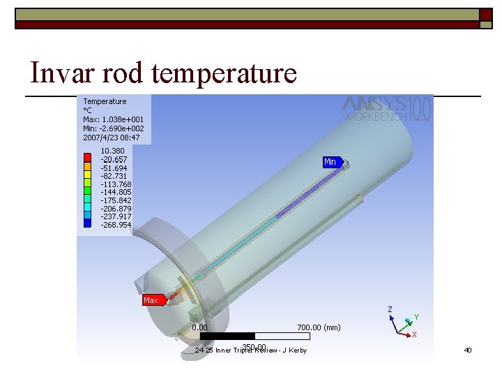 Invar rod temperature 24 -25 Inner Triplet Review - J Kerby 40 