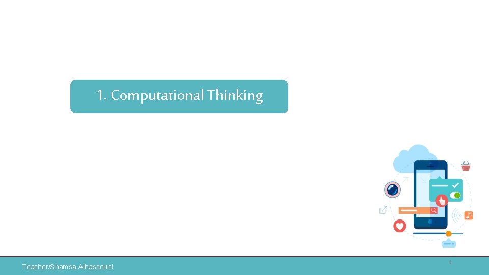 1. Computational Thinking Teacher/Shamsa Alhassouni 4 