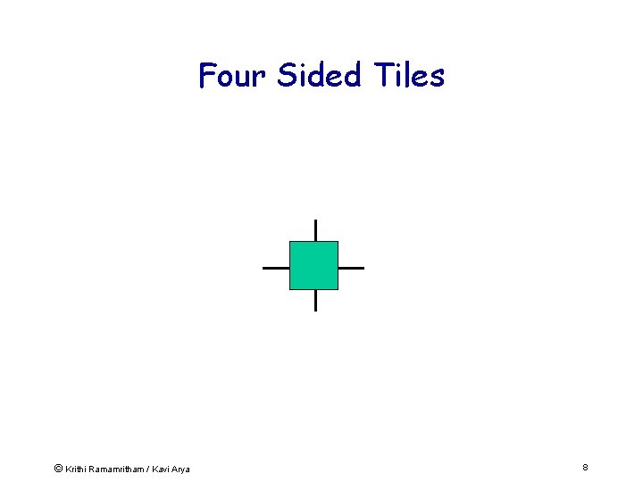 Four Sided Tiles © Krithi Ramamritham / Kavi Arya 8 