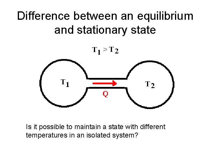 Difference between an equilibrium and stationary state Is it possible to maintain a state