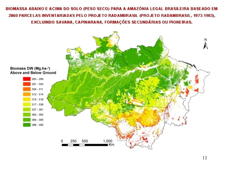 BIOMASSA ABAIXO E ACIMA DO SOLO (PESO SECO) PARA A AMAZÔNIA LEGAL BRASILEIRA BASEADO
