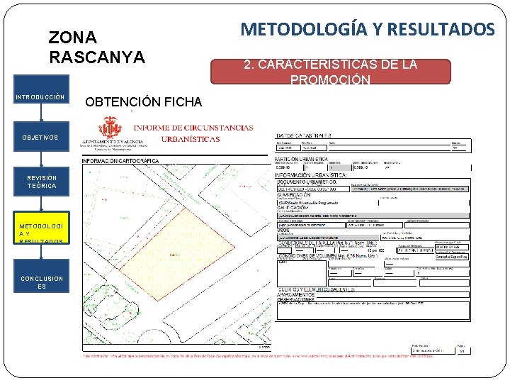 ZONA RASCANYA INTRODUCCIÓN OBJETIVOS REVISIÓN TEÓRICA METODOLOGÍ A Y RESULTADOS CONCLUSION ES OBTENCIÓN FICHA