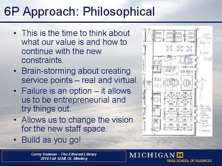 6 P Approach: Philosophical • This is the time to think about what our