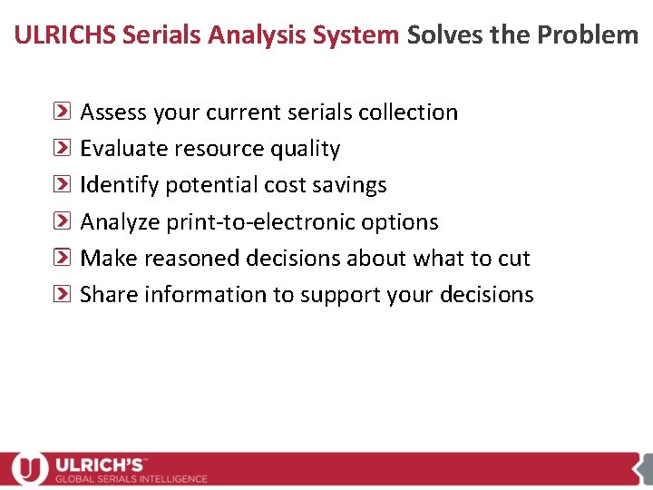 Making Collection Decisions in Challenging ULRICHS Serials Analysis System Solves. Times the Problem Assess
