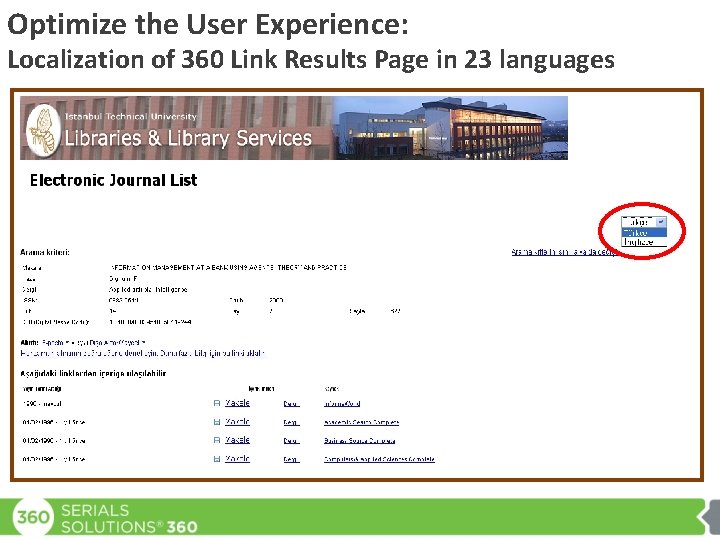 Optimize the User Experience: Localization of 360 Link Results Page in 23 languages 