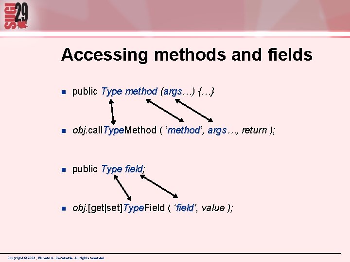 Accessing methods and fields n public Type method (args…) {…} args n obj. call. Accessing methods and fields n public Type method (args…) {…} args n obj. call.