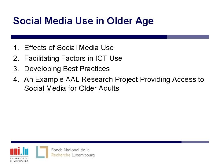 Social Media Use in Older Age Developing Best