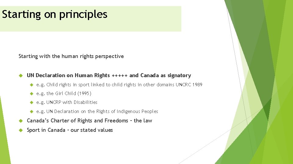 Starting on principles Overview 1. Who is more at risk? Starting with the human