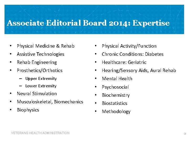 Associate Editorial Board 2014: Expertise • Physical Medicine & Rehab • Physical Activity/Function •