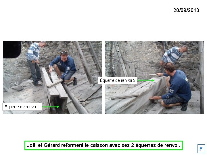 28/09/2013 Équerre de renvoi 2 Équerre de renvoi 1 Joël et Gérard reforment le