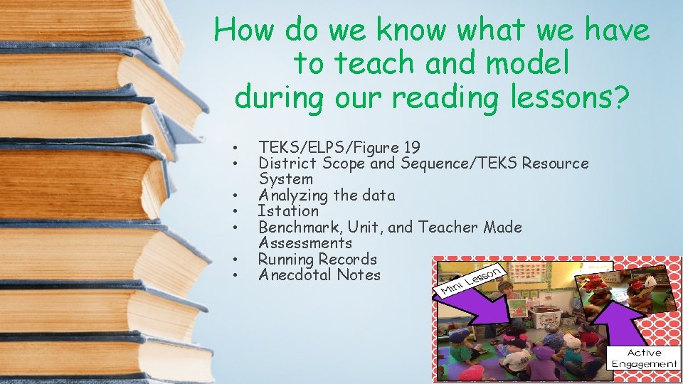 How do we know what we have to teach and model during our reading