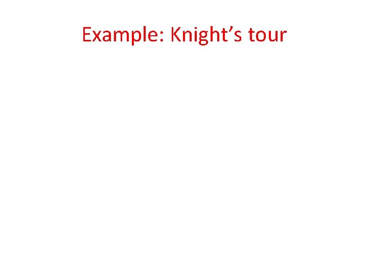 Example: Knight’s tour 