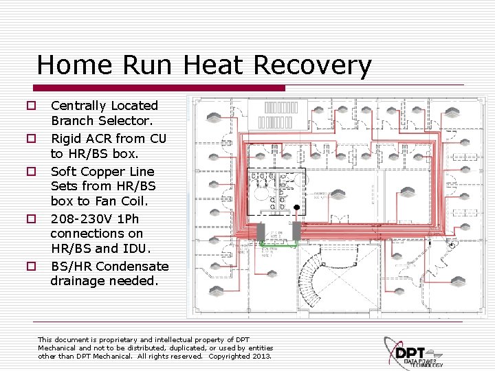 Home Run Heat Recovery o o o Centrally Located Branch Selector. Rigid ACR from