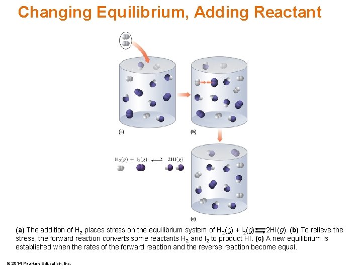 Changing Equilibrium, Adding Reactant (a) The addition of H 2 places stress on the