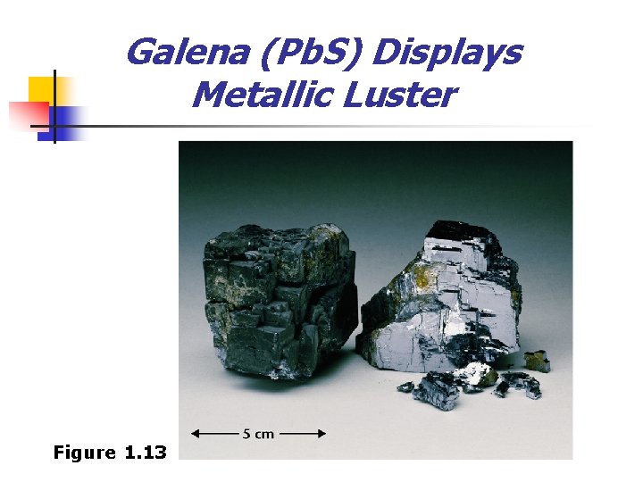 Galena (Pb. S) Displays Metallic Luster Figure 1. 13 