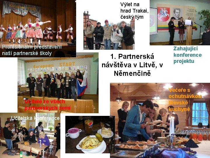 Výlet na hrad Trakai, český tým Profesionální představení naší partnerské školy Učitelé ze všech