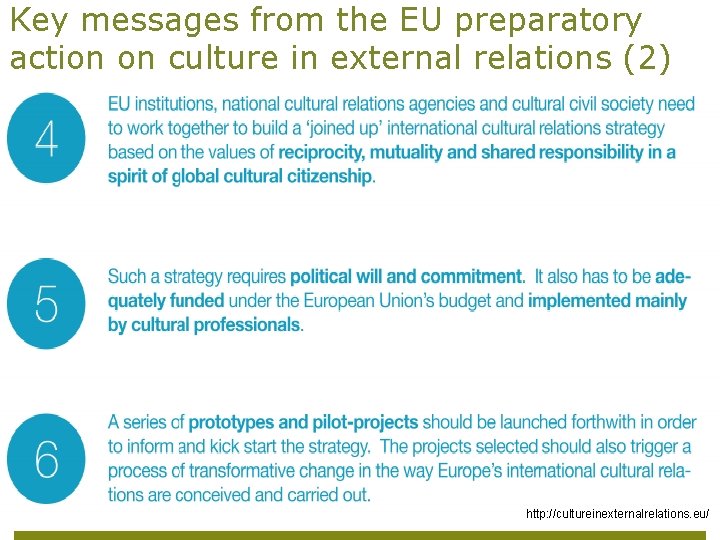 Key messages from the EU preparatory action on culture in external relations (2) ECDPM