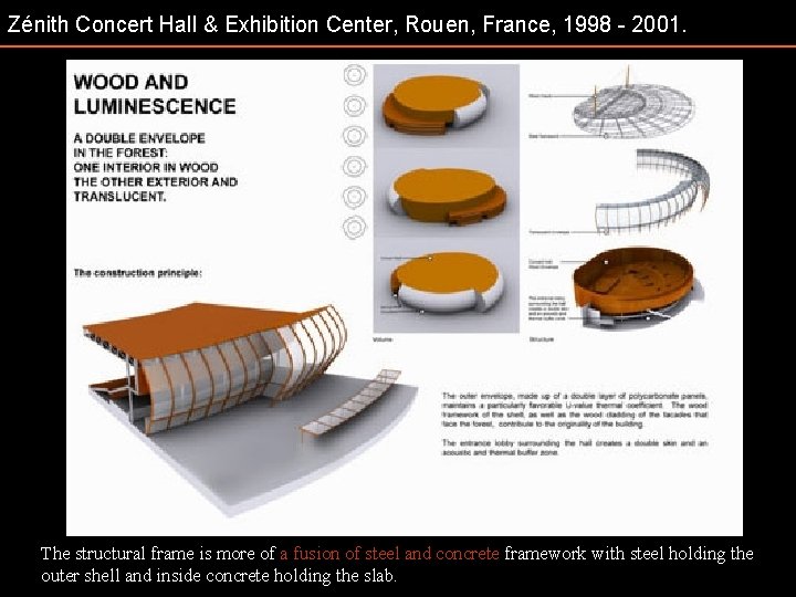 Zénith Concert Hall & Exhibition Center, Rouen, France, 1998 - 2001. The structural frame