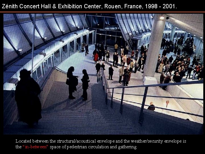 Zénith Concert Hall & Exhibition Center, Rouen, France, 1998 - 2001. Located between the