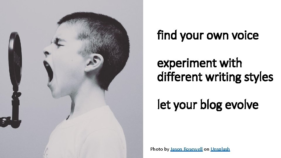 find your own voice experiment with different writing styles let your blog evolve Photo