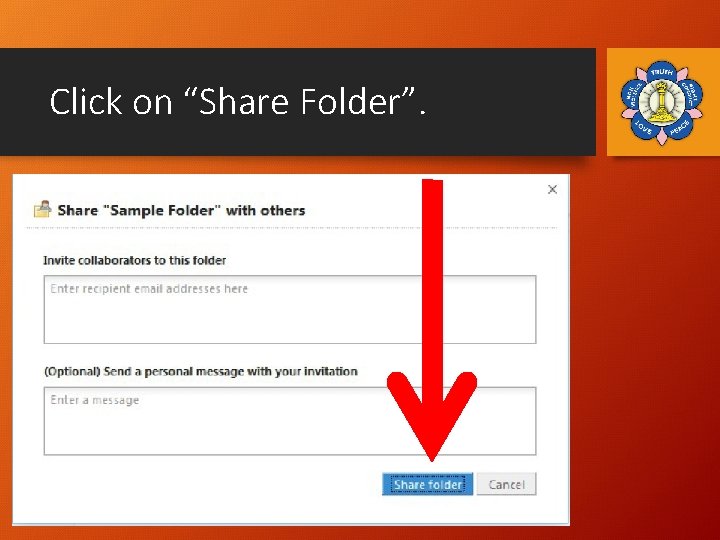 Click on “Share Folder”. 