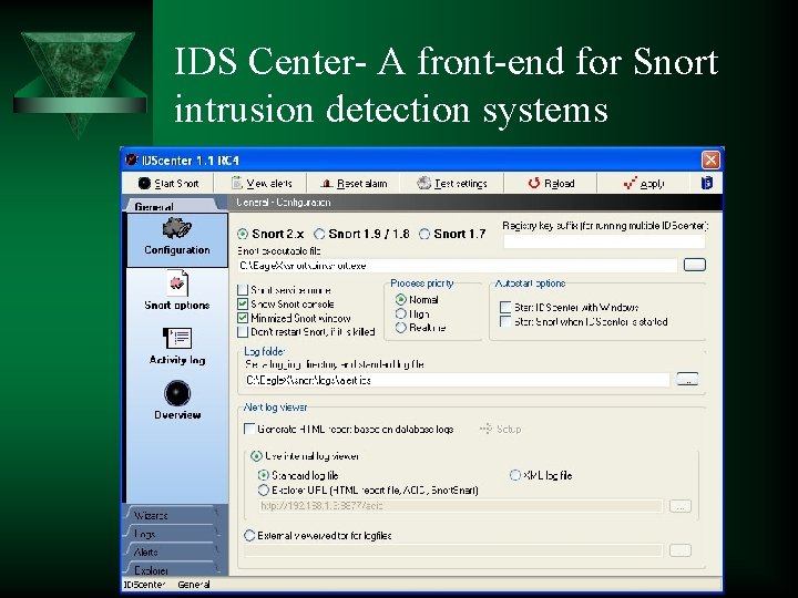 IDS Center- A front-end for Snort intrusion detection systems 