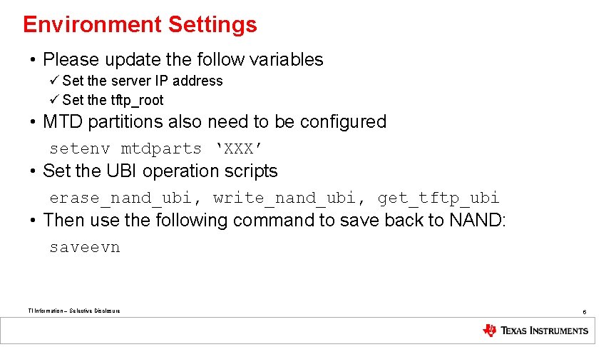 Environment Settings • Please update the follow variables ü Set the server IP address