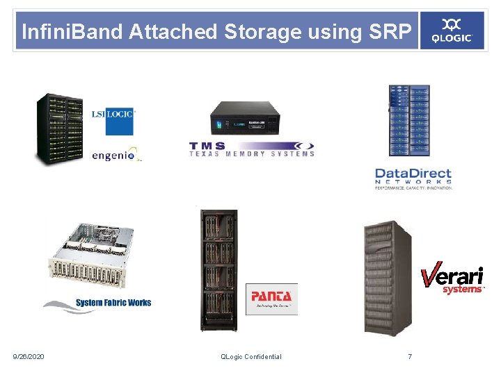 Infini. Band Attached Storage using SRP 9/26/2020 QLogic Confidential 7 