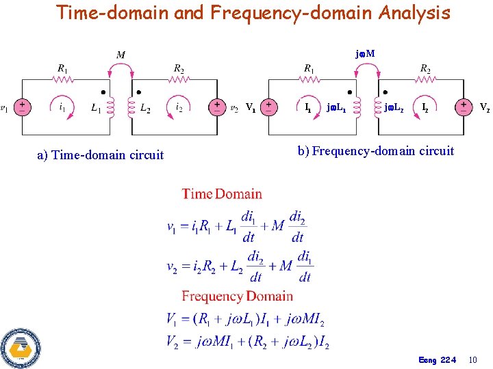 Time-domain and Frequency-domain Analysis j M V 1 a) Time-domain circuit I 1 j