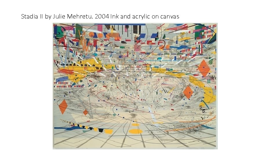 Stadia II by Julie Mehretu. 2004 Ink and acrylic on canvas 