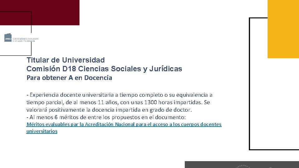 Titular de Universidad Comisión D 18 Ciencias Sociales y Jurídicas Para obtener A en