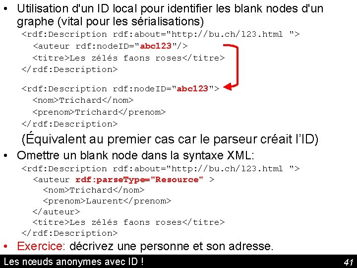  • Utilisation d'un ID local pour identifier les blank nodes d'un graphe (vital