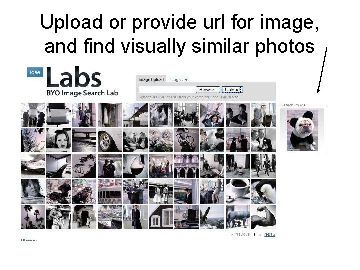 Upload or provide url for image, and find visually similar photos 