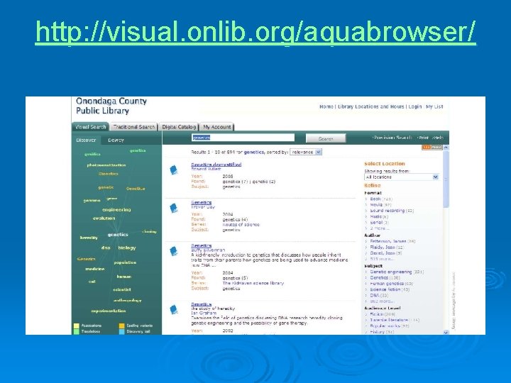 http: //visual. onlib. org/aquabrowser/ 