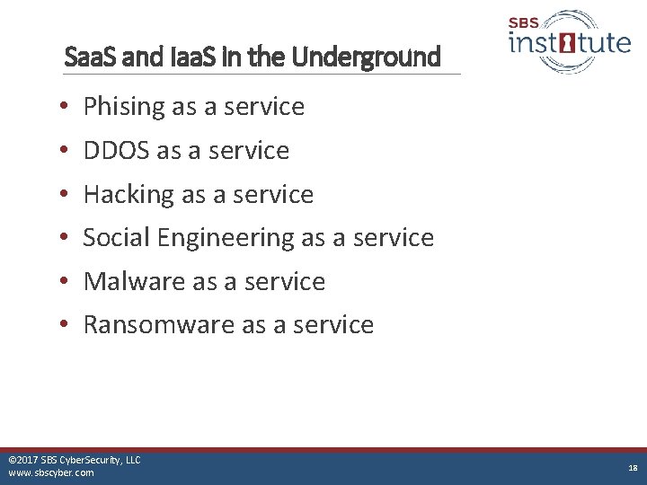 Saa. S and Iaa. S in the Underground • • • Phising as a