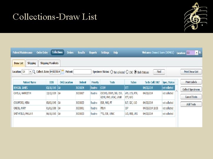 Collections-Draw List 