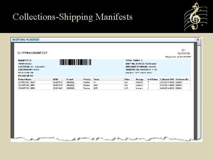 Collections-Shipping Manifests 