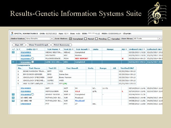 Results-Genetic Information Systems Suite 